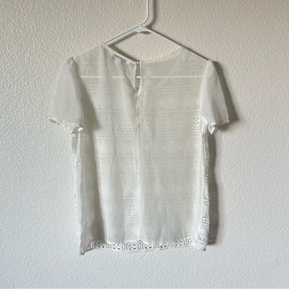 Charming Charlie Sheer Lace Women’s Small White Boho, Beachy Layer Blouse Top - Picture 2 of 8